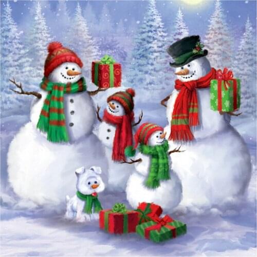 5D Diamond Embroidery Cartoon Cross Stitch New Arrival Diamond Painting Snowman Mosaic Christmas Childrens Room Decor