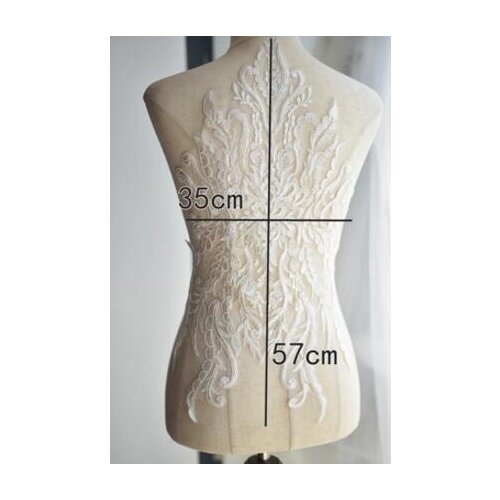 White Large Flower Lace Applique Embroidered Sewing Bridal Wedding Dress Patch