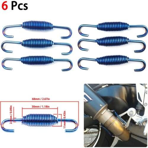 For Hooks Muffler Connect Motorcycle Exhaust Springs 6pcs 68mm Parts Engine