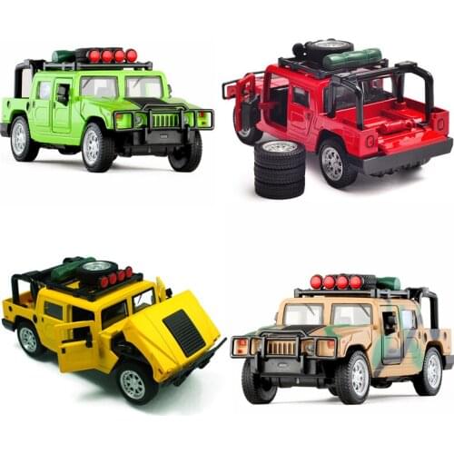 Domineering 1:32 Hummer off-road vehicle alloy model,simulation casting sound and light back to the chariot model,free shipping