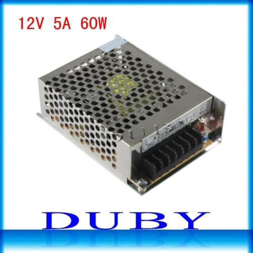 2pcs/lot 12V 5A 60W Switching power supply Driver For LED Light Strip Display AC100-240V Factory Supplier Free Shipping
