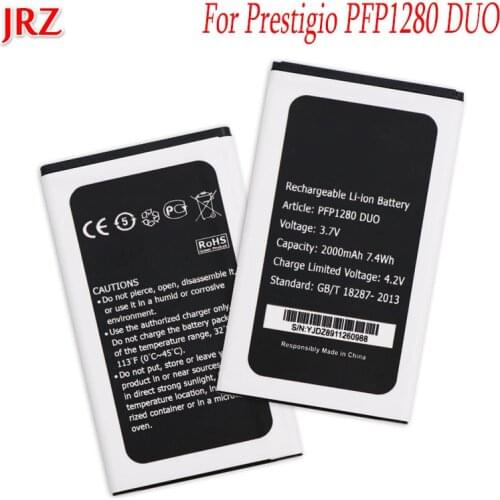 JRZ 3.7V 2000mAh PFP1280 DUO battery For Prestigio PFP1280 DUO phone Replacement Batteries Bateria