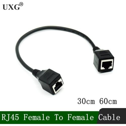 Cat5 RJ45 Female to Female Ethernet LAN Network Extension Cable 30cm 60cm