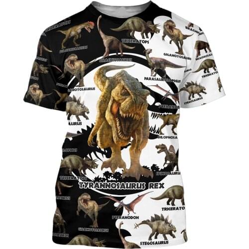 Dinosaurs Collection Men 3D Full Printed Casual T-Shirts Unisex Tops Harajuku Summer Tee Hip-Hop Women Short Sleeve Plus Size 3