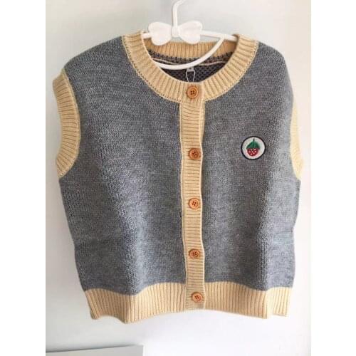 2021 Korean Baby Kids Knitted Vest Autumn Winter Children Warm Coat +Hat Cotton Render Bear Cartoon Coat Boys Girls Unisex Cloth