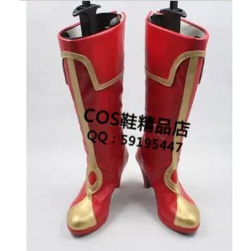 MapleStory Evan Red Halloween Long Cosplay Shoes Boots X002