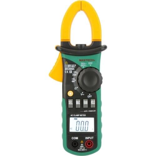 MASTECH MS2008A Digital Clamp Meters Auto Range Clamp Meter Ammeter Voltmeter Ohmmeter w/ LCD Backlight