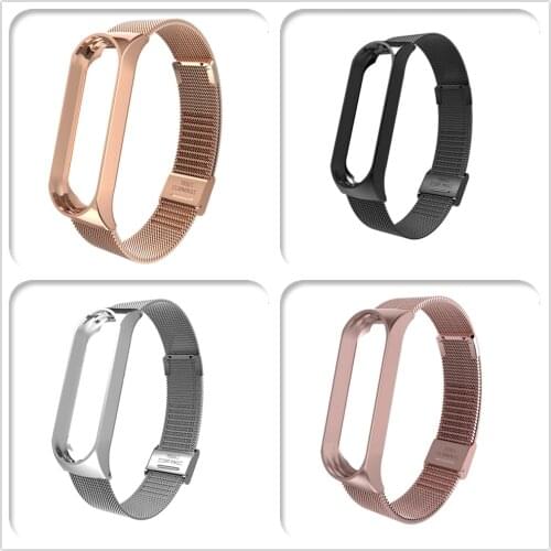 Metal Strap for Mi band 3 Smart Band Strap for Xiaomi Mi Band 3 Smart Bracelet Accessories Replacement mi band Strap