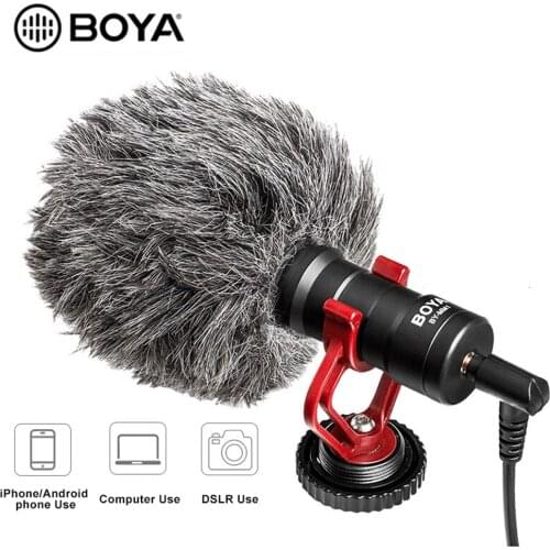 BOYA BY-MM1 Video Record Microphone Camera Video Shotgun Mic for DSLR Camera Smartphone Osmo Pocket Youtube Vlog Mic DSLR Gimbal