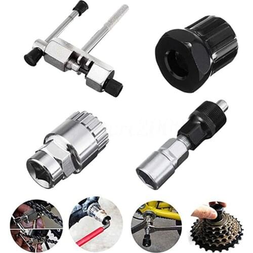 4 PCS Bicycle Repair Tool Sets Kits Chain Crank Wheel Extractor Pedal Remover Puller Tool Outdoor Cycling MTB Bike Axle Remover