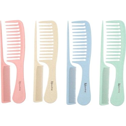 Lots 2 Wheat Straw Salon Hairdressing Styling Rat Tail Sectioning Hair Combs Set