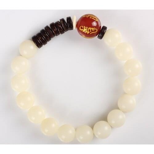 Natural Natural Coconut Shell With Rudraksha Tiger eye Beads Stone Bracelet Unisex Buddhist Handmade Yoga Meditation Jewelry