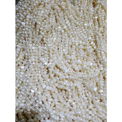 One Strands Real Pearl 5-6mm Bright white baroque Pearl Natural Freshwater Pearl loose beads 35cm 15