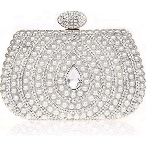 2016 New Design Silver Banquet Handbag Clutch Party Bridal Evening Bag Women with Shoulder Chain Makeup Bag Mujer Bolso 0991