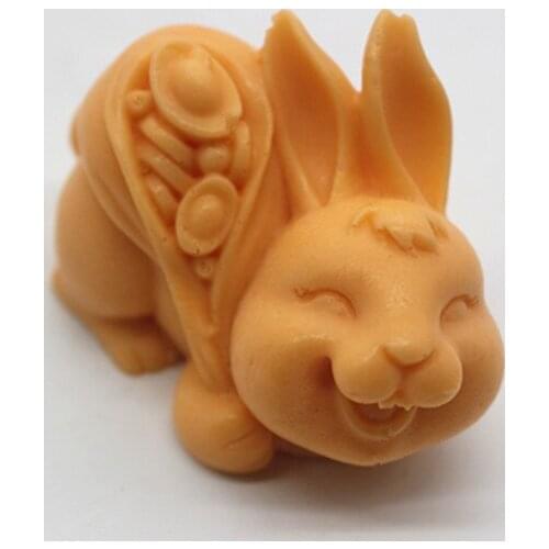 Wholesale!! 1pcs Yuanbao Rabbit (C477) Silicone Handmade Soap Mold Crafts DIY Mold Soap Moulds