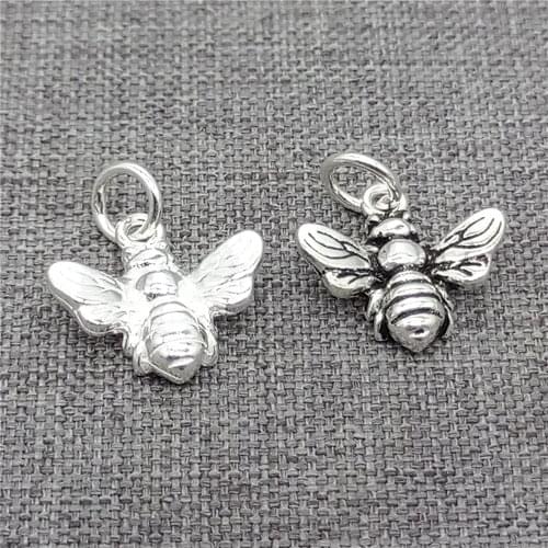 5pcs of 925 Sterling Silver Honey Bee Charms for Bracelet Necklace