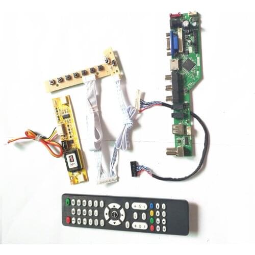 For M185XW01 V2 V4 Remote+Inverter+keyboard T.V53 controller board 2CCFL 30Pin LVDS VGA HDMI-Compatible AV USB RF LCD