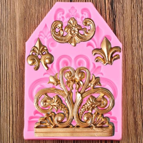 Relief Cake Border Silicone Molds Cupcake Topper Fondant Mould Cake Decorating Tools Cake Baking Candy Clay Chocolate Moulds