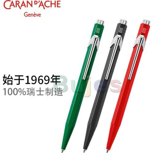 Caran D'ache 849 Classic Metal Pen Ballpoint Red,Green,Black, Same ink cartridge color as body,Creative art materials