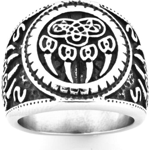FANSSTEEL Stainless steel jewelry tribal beast bear claw RING FSR20W55