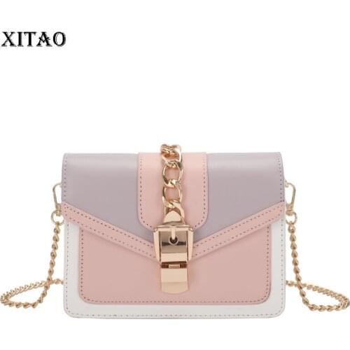 XITAO Chain Bag Patchwork Small Fresh Casual Style Minority Loose 2021 New Trendy Fashion Shoulder Bag Western Style GWJ0400
