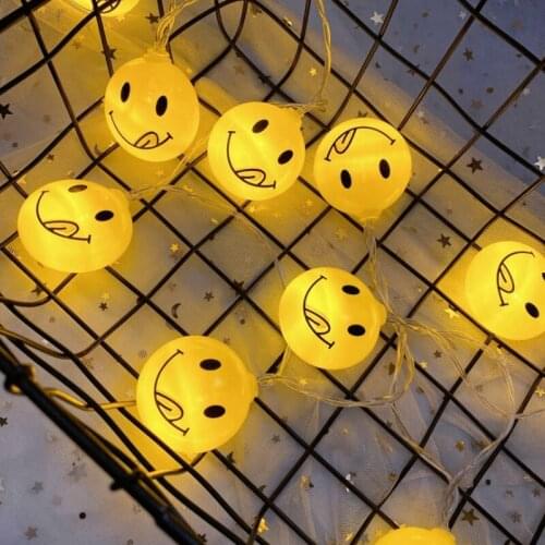 New Lovely Smiling Face Cartoon LED Expression Lamp String Party Festival Decoration
