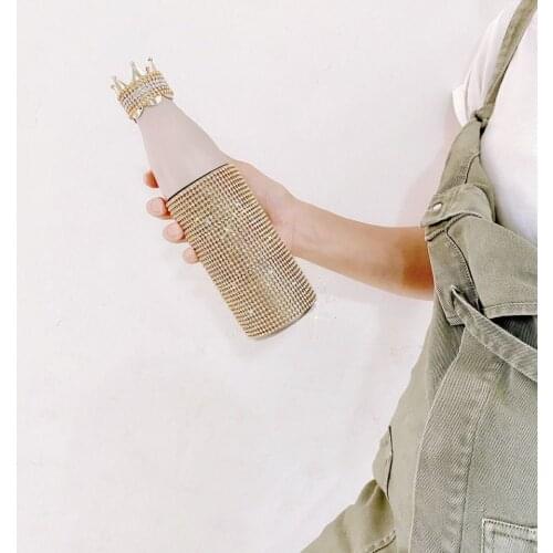 Crown Water Bottle Diamond Thermos Bottle Cute Stainless Steel Tumbler Vacuum Flask Mug Gift for Men Women Insulated Tumbler