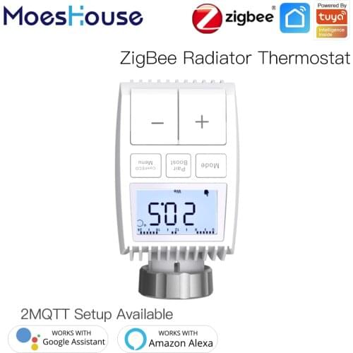 Tuya ZigBee3.0 Smart Radiator Actuator Programmable Thermostatic Radiator Valve Temperature Controller 2MQTT Setup With Alexa