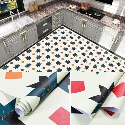 Bathroom Waterproof Stickers Self-adhesive Kitchen Tile Stickers Bathroom Non-Slip Wear-Resistant Floor Decorative Floor Sticker
