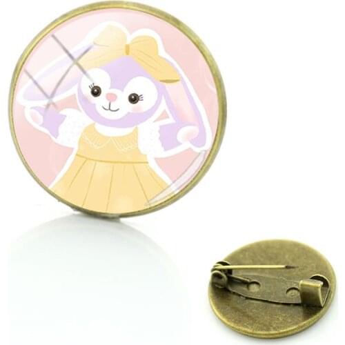 Disney Star Dailu Bunny Doll Pin High-quality Jewelry Glass Disney Picture Brooch Cute Retro Temperament Brooch