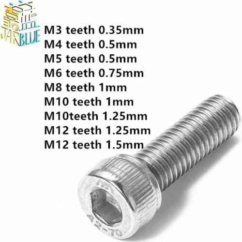 1-10pcs M3 M4 M5 M6 M8 M10 M12 DIN912 304 Stainless steel allen socket fine tooth hexagon screw/young tooth Bolt