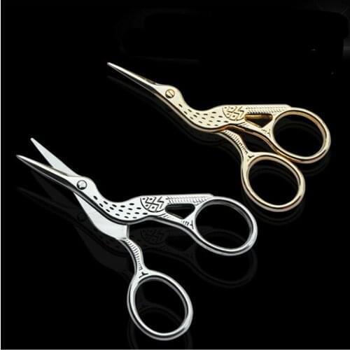 1Pcs Retro Classic Gold Stork Sewing Scissors Trimming Craft Gold Sewing Crane Tailor Handicraft Tool