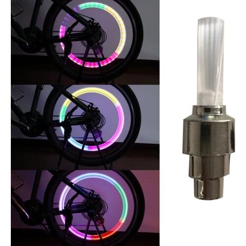 High Quality Ultra Bright 1pc Cool Bike Bicycle Cycling MTB Wheel Tire Air Valve Stem Cap Multi Color LED Light Bike Accessories