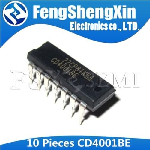 10pcs/lot CD4001BE DIP-14 HEF4001BE CD4001 HEF4001 IC