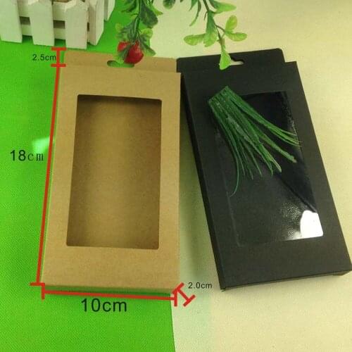 18x10x2cm PVC Window + Kraft Paper Retail Packaging For iphone 6 plus Box For Underware Packing Gift box
