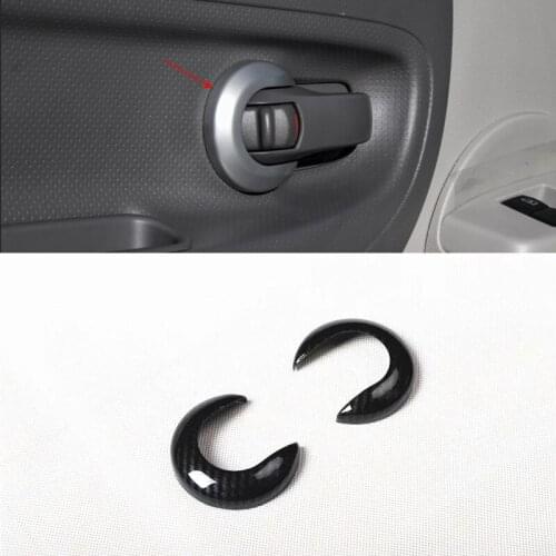 For Nissan NV200 2010-2018 2PCS Carbon Fiber ABS Car Door Interior Handle Bowl Protector Cover Trim Moldings Car Styling