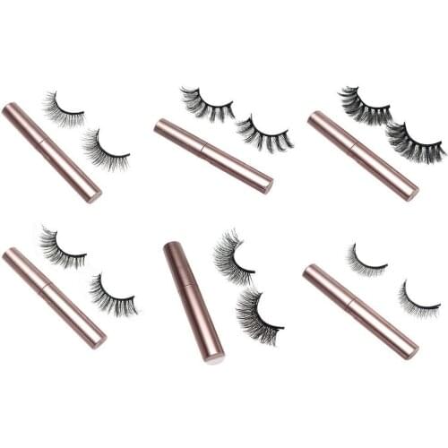 Magnetic Eyelashes 3D Fiber False Eyelash Magnetic Eyelashes Magnet Eyeliner Fake Eyelash Tweezer Set Long Lasting Makeup Tools