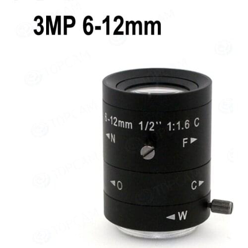 6-12mm LENS C Mount Mega Pixel HD Industrial lens Vari-Focal Manual Iris CCTV Lens For CCTV Camera Free Shipping
