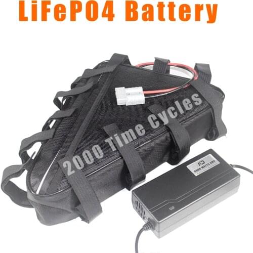 72V LiFePO4 Triangle Battery 2000W Electric Bicycle eBike Batteries Long cycle life