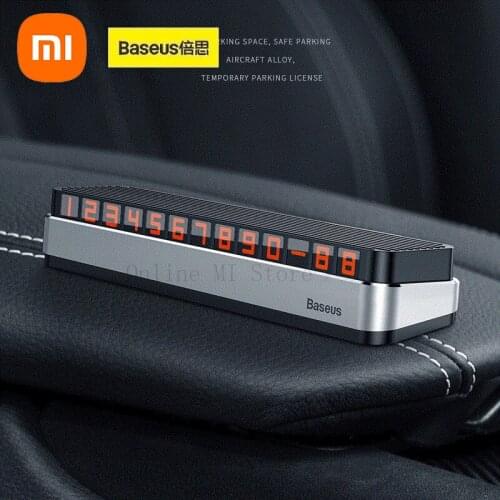 Xiaomi Baseus Car Stickers Temporary Parking Card Telephone Number Holder Auto Park Phone Number Plate Car Numbers Stickers