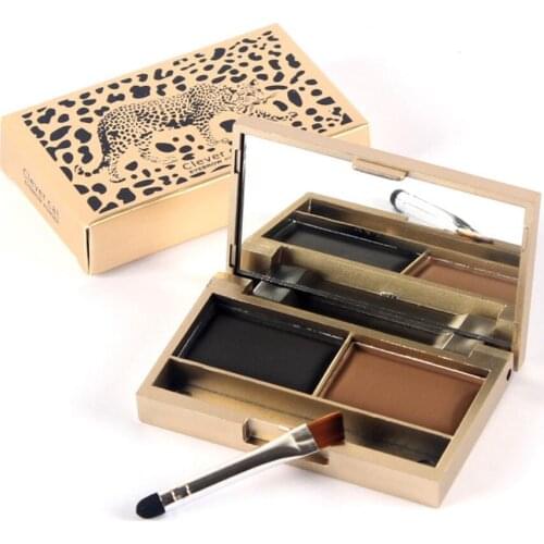 Leopard Print Shining Three-Dimensional Two-Color Eyebrow Powder