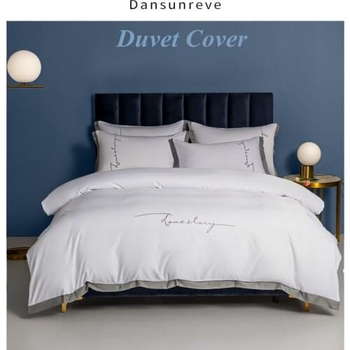 Dansunreve 1pc Duvet Cover Embroidered Quilt Nordic Covers Solid Color Luxurious Bedding Queen King Single 150*200cm