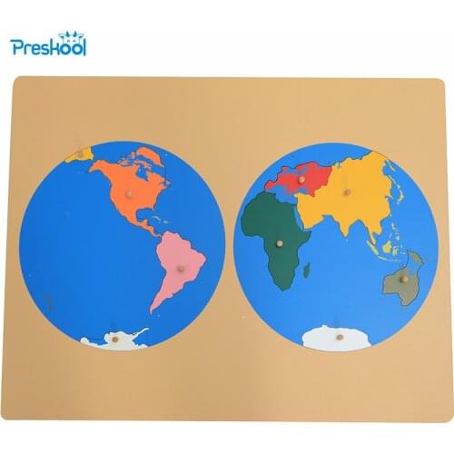 Baby Toy Montessori Puzzle Map Globe Global Puzzle Map of World Parts Early Childhood Education Kids Toys Brinquedos Juguetes