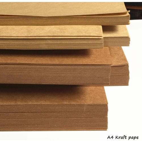 Baby Kids Painting Diy Material Nice Quality Brown A4 Kraft Paper 100pcs S0414H