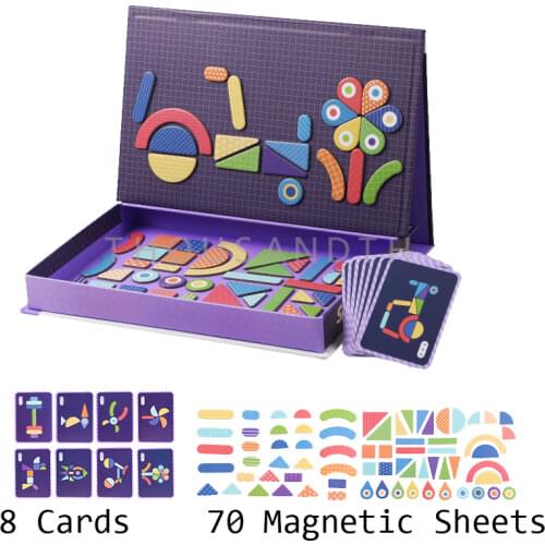 Kids Changeable Magnetic 3D Puzzle Jigsaw Tangram Thinking Training Game Montessori Learning Educational Toys for Children