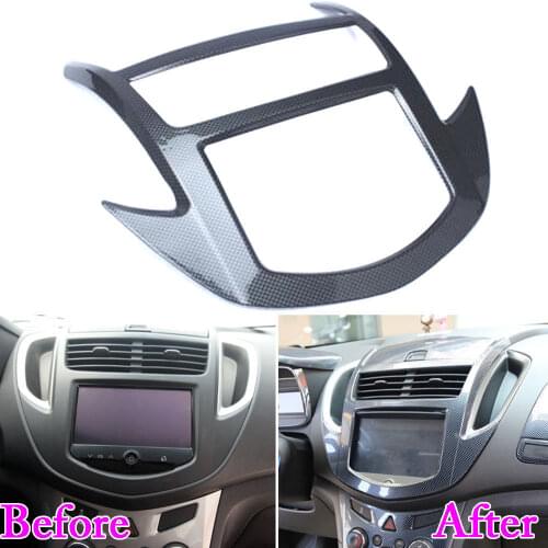 For Chevrolet Trax 2014 2015 2016 1pc ABS Plastic Console Center Dashboard Cover Trim Carbon Fiber Style Decorative Accessories