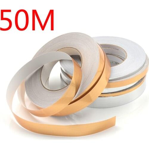 1 Roll 50m*5mm 50m*10mm Double Layer Copper Foil Tape Strip Adhesive High Temperature Tape