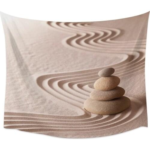 Zen Garden Stones Sand Tapestry Wall Hanging Wall Art Bedroom Painting Tapestry Wall Home Decoration Dorm Decor Yoga Mat