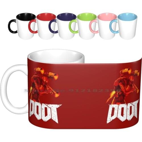 The Doot Of Doom Ceramic Mugs Coffee Cups Milk Tea Mug Doot Spooky Skull Trumpet Doot Doot Meme Dank Meme Me _ Irl Funny
