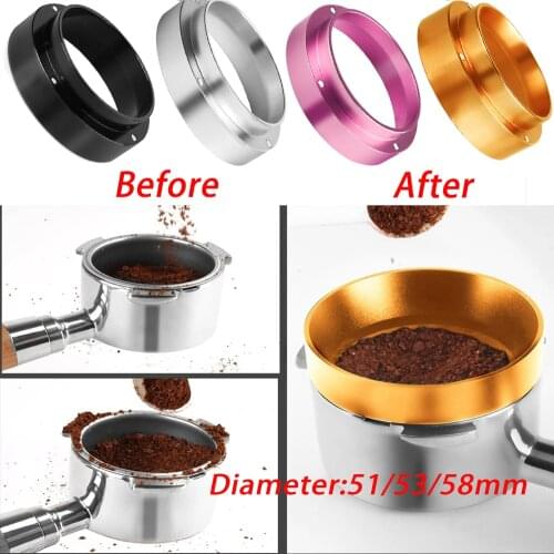 Coffee Powder Ring Espresso Aluminum Coffee Dosing Ring Mat Pad Powder Filling Distributor Kitchen Bar Profilter Coffee Tamper